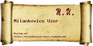 Milankovics Uzor névjegykártya